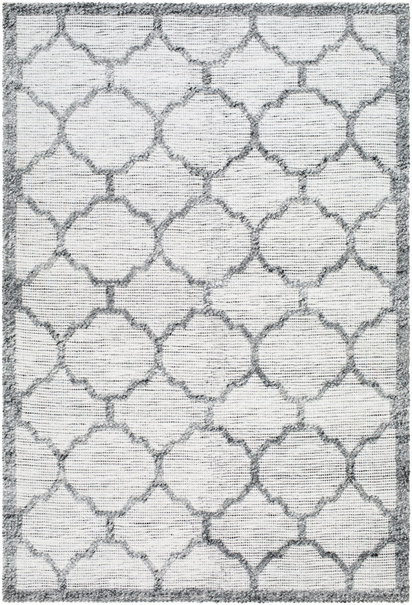 Napoli NPO-2307 9' x 12' Handmade Rug NPO2307-912  Ivory, Light Slate, Black Surya