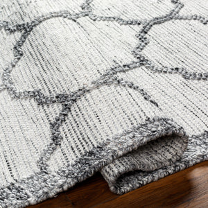 Napoli NPO-2307 9' x 12' Handmade Rug NPO2307-912  Ivory, Light Slate, Black Surya