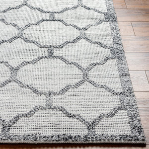 Napoli NPO-2307 9' x 12' Handmade Rug NPO2307-912  Ivory, Light Slate, Black Surya