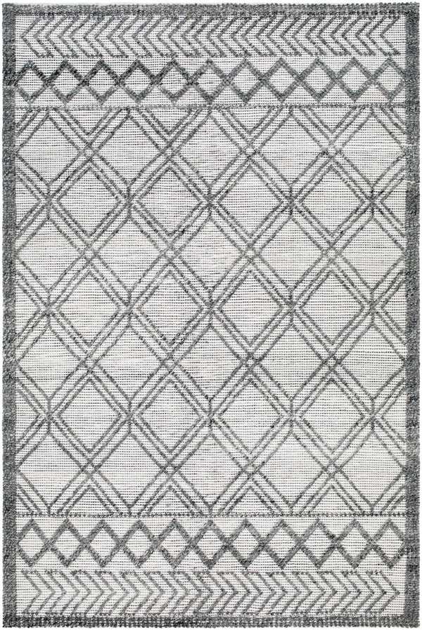 Napoli NPO-2309 9' x 12' Handmade Rug NPO2309-912  White, Light Slate, Black, Gray Surya