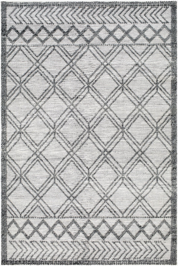 Surya Napoli Handmade 2' X 3' Bohemian Rug | Eco-friendly, Cozy & Unique Global Style For Your Home Decor White Recycled Pet Yarn Npo2309-576