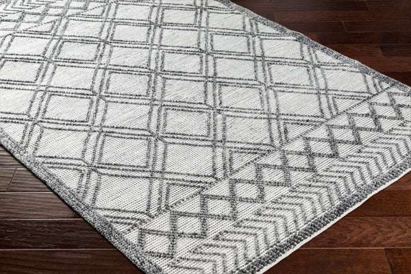 Surya Napoli Handmade 2' X 3' Bohemian Rug | Eco-friendly, Cozy & Unique Global Style For Your Home Decor White Recycled Pet Yarn Npo2309-576