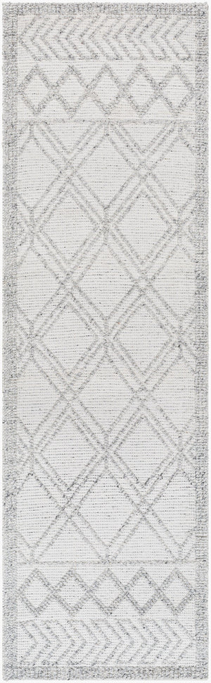 Surya Napoli Handmade 2' X 3' Bohemian Rug | Eco-friendly, Cozy & Unique Global Style For Your Home Decor White Recycled Pet Yarn Npo2310-268