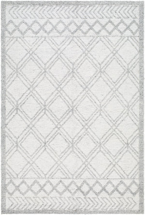 Napoli NPO-2310 9' x 12' Handmade Rug NPO2310-912  White, Light Slate, Black Surya
