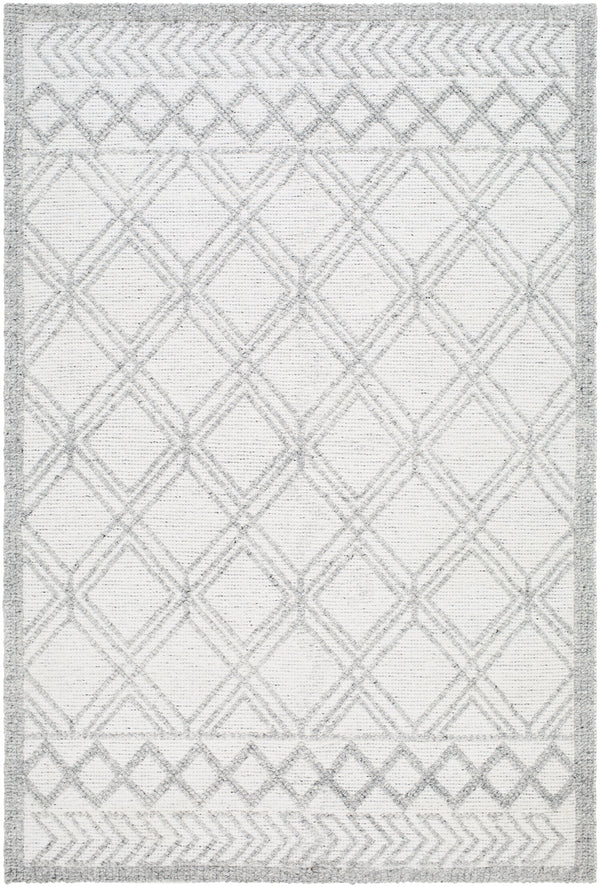Napoli NPO-2310 9' x 12' Handmade Rug NPO2310-912  White, Light Slate, Black Surya