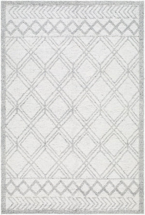 Surya Napoli Handmade 2' X 3' Bohemian Rug | Eco-friendly, Cozy & Unique Global Style For Your Home Decor White Recycled Pet Yarn Npo2310-576