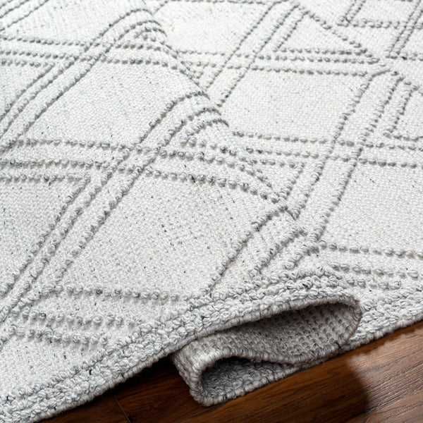 Napoli NPO-2310 9' x 12' Handmade Rug NPO2310-912  White, Light Slate, Black Surya