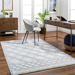 Surya Napoli Handmade 2' X 3' Bohemian Rug | Eco-friendly, Cozy & Unique Global Style For Your Home Decor White Recycled Pet Yarn Npo2310-576