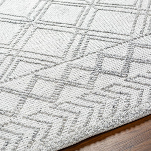 Surya Napoli Handmade 2' X 3' Bohemian Rug | Eco-friendly, Cozy & Unique Global Style For Your Home Decor White Recycled Pet Yarn Npo2310-576