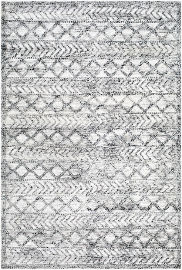 Surya Napoli Handmade 2' X 3' Bohemian Rug | Eco-friendly, Cozy & Unique Global Style For Your Home Decor Light Gray Recycled Pet Yarn Npo2311-23