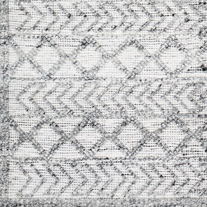 Surya Napoli Handmade 2' X 3' Bohemian Rug | Eco-friendly, Cozy & Unique Global Style For Your Home Decor Light Gray Recycled Pet Yarn Npo2311-23