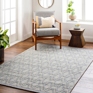 Surya Napoli Handmade 2' X 3' Bohemian Rug | Eco-friendly, Cozy & Unique Global Style For Your Home Decor Gray Recycled Pet Yarn,Wool Npo2314-23