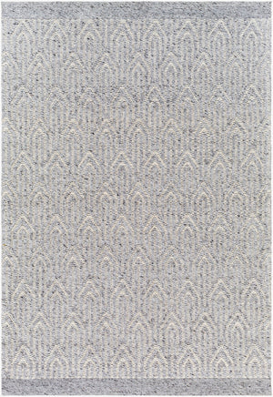 Surya Napoli Handmade 2' X 3' Bohemian Rug | Eco-friendly, Cozy & Unique Global Style For Your Home Decor Gray Recycled Pet Yarn,Wool Npo2315-23