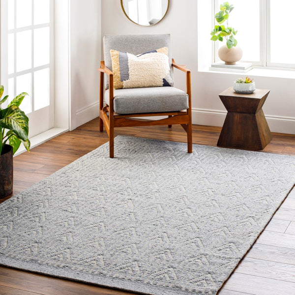 Surya Napoli Handmade 2' X 3' Bohemian Rug | Eco-friendly, Cozy & Unique Global Style For Your Home Decor Gray Recycled Pet Yarn,Wool Npo2315-23