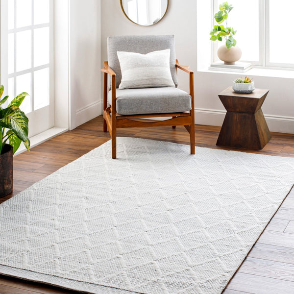 Surya Napoli Handmade 2' X 3' Bohemian Rug | Eco-friendly, Cozy & Unique Global Style For Your Home Decor Cream Recycled Pet Yarn,Wool Npo2316-23
