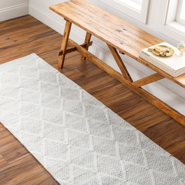 Surya Napoli Handmade 2' X 3' Bohemian Rug | Eco-friendly, Cozy & Unique Global Style For Your Home Decor Cream Recycled Pet Yarn,Wool Npo2316-268