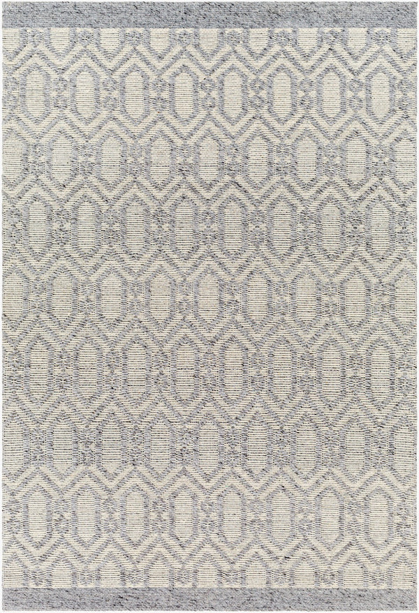 Surya Napoli Handmade 2' X 3' Bohemian Rug | Eco-friendly, Cozy & Unique Global Style For Your Home Decor Gray Recycled Pet Yarn,Wool Npo2317-23