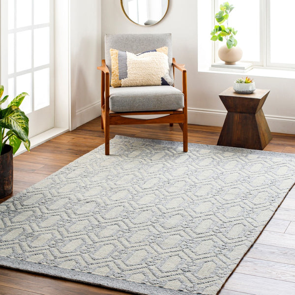 Surya Napoli Handmade 2' X 3' Bohemian Rug | Eco-friendly, Cozy & Unique Global Style For Your Home Decor Gray Recycled Pet Yarn,Wool Npo2317-23