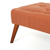 Christopher Knight Home® - Noble House - Dilwyn Orange Fabric Tuft Top Ottoman