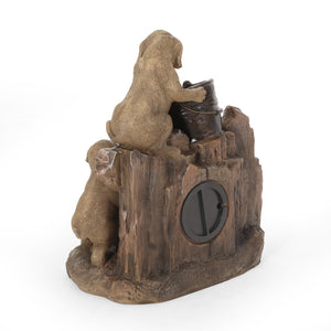 English Elm Christopher Knight Home® - DIMMOCK Handcrafted 22.75" Weather-Resistant Polyresin Fountain with Pump, Underwater Lights & Puppies 71785.00LBRN