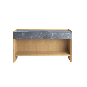 A.R.T. Furniture Loft Classic Contemporary Console Table - Figured Maple & Honed Marble For Elegant Home Décor Brown Material(S), Poplar,Rubberwood,Figured Maple And Marble 335307-1911