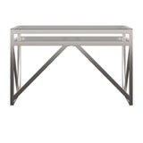 Homelegance By Top-Line Orsino Brushed Nickel Sofa Table Nickel Metal