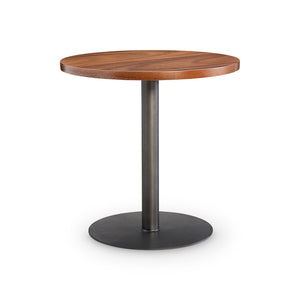 Bernhardt Bernhardt Brasea Suar Wood Round Side Table with Steel Pedestal for Modern Interiors 394124