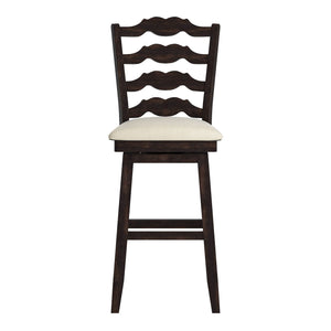Homelegance By Top-Line Juliette French Ladder Back Swivel Bar Stool Black Rubberwood