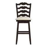 Homelegance By Top-Line Juliette French Ladder Back Swivel Bar Stool Black Rubberwood