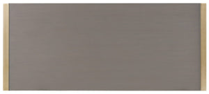 Hooker Furniture Curata Midnight Writing Desk With Glass Top, Brushed-Brass Legs & Organized Drawers For Home Office 1600-10458-DKW