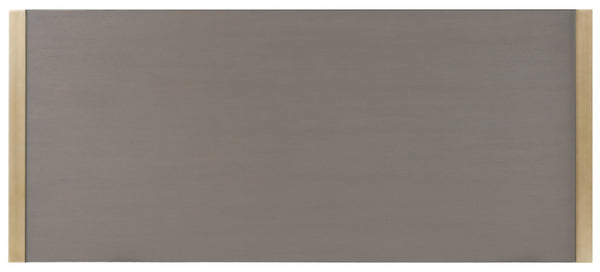 Hooker Furniture Curata Midnight Writing Desk With Glass Top, Brushed-Brass Legs & Organized Drawers For Home Office 1600-10458-DKW