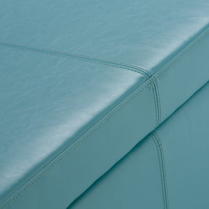 English Elm Avalon Storage Ottoman Bench - Soft Blue Vegan Leather With Hidden Storage & Versatile Seating Solutions B136P158635
