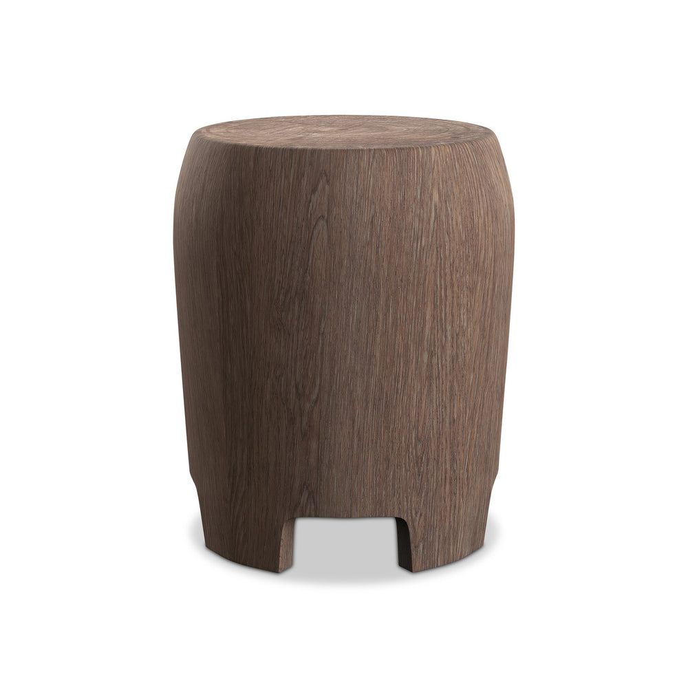 Bernhardt Bernhardt Casa Paros Drum-Shape Accent Table — Playa Wood-Grain Resin End Table, Rustic Modern Charm 317113