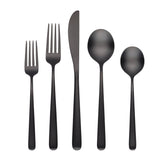 Cambridge Lorenn 20-Pc Black Satin Flatware Set, 18/10 Stainless, Dishwasher Safe