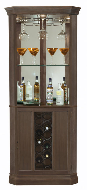 Hekman Furniture 690000 Elegant Wine & Bar Cabinet With Ample Storage, Touch-lite & Glass Panels For Stylish Home Decor Aged Auburn Piedmont Iv Corner Wine Cabinet 690045