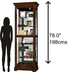 Hekman Furniture 680469 Martindale Curio Cabinet - Lighted Display With Adjustable Shelves & Locking Glass Door Cherry Bordeaux Martindale Curio Cabinet 680469