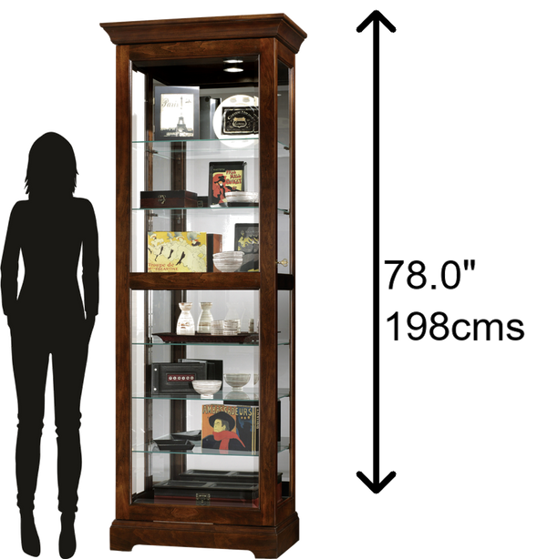 Hekman Furniture 680469 Martindale Curio Cabinet - Lighted Display With Adjustable Shelves & Locking Glass Door Cherry Bordeaux Martindale Curio Cabinet 680469