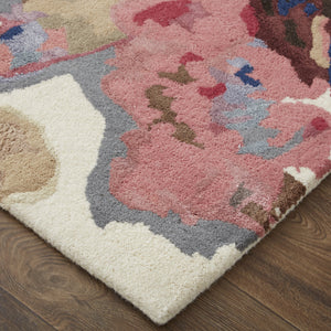 Feizy Rugs Dfy8865f Dafney Hand-tufted Floral & Botanical Rug - Whimsical Watercolor Design In Vivid Colors For Elegance Blue,Pink,Gray Viscose,Wool Dfy8865fblumltp00