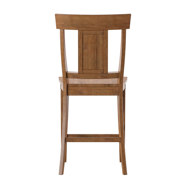 Homelegance By Top-Line Juliette Panel Back Wood Counter Height Chairs (Set of 2) Oak Rubberwood
