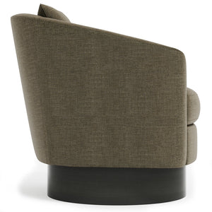 Bernhardt Bernhardt Camino Swivel Chair With Barrel Back, Spring-Down Cushioning, Dusk Wood Base, 360° Rotation N5712SA