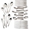 Sculpt 65-Piece Stainless Steel Flatware Set, Tarnish Resistant and Dishwasher Safe