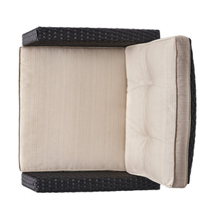 English Elm Christopher Knight Home® - ST MARTA SINGLE SOFA Dark Brown PE Rattan Outdoor Armchair with Iron Frame and Waterproof Cushion Comfort 57723.00DBRN