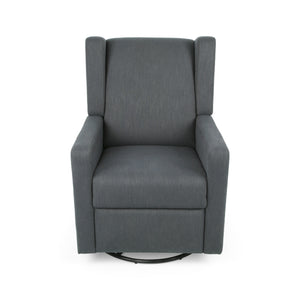 English Elm Christopher Knight Home® - Swivel Recliner Pushback Chair with Lever & Wingback Design, Space-Saving Swivel Recliner for Living Room Charcoal 67547.00CHAR