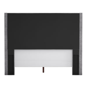 Homelegance By Top-Line Harlyn Tufted Linen Wingback Bed Grey Linen