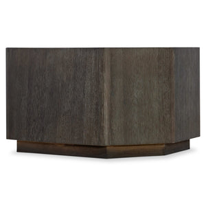 Bernhardt Bernhardt Sculptural Alton Cocktail Table — Seven-Sided Wire-Brushed Oak Top, End-Grain Detail, Casters (57.38" W) 357015