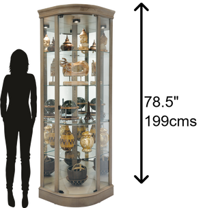 Hekman Furniture 680666 Marlowe V Corner Curio Cabinet - Elegant Glass Display, Adjustable Shelves & Stylish Lighting Aged Grey Marlowe V Corner Curio Cabinet 680666