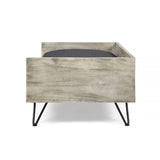 Christopher Knight Home® - Noble House - Bonneville Mid-Century Modern Pet Bed with Acacia Wood Frame, Light Gray and Gray