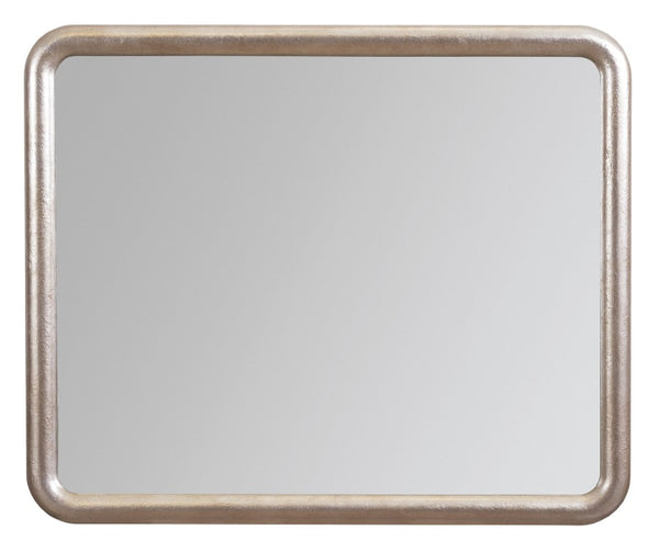 Hooker Furniture Westwood Mirror With Venetian Dawn Silver-Leaf Frame, 1" Beveled Glass, Polished Limestone Oak Trim (46"W X 38"H) 6133-90008-94