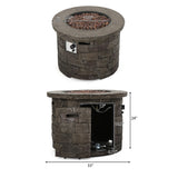 Christopher Knight Home® Noble House Medieval 35” Circular Mgo Fir Pit-40,000 Btu.