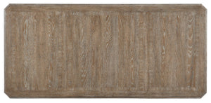 Hooker Furniture Sutter Executive Desk In Claro Distressed Oak With Champagne Hardware, 7-Drawer Storage & Slides 34.00 L x 72.00W x 31.00H 5981-10563-80